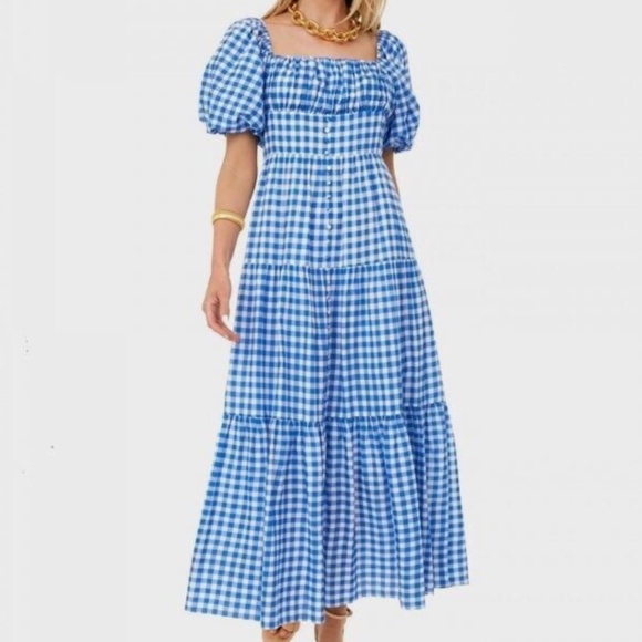 Tuckernuck Dresses & Skirts - Hyacinth House Blue Gingham Harper Maxi Dress sz XS